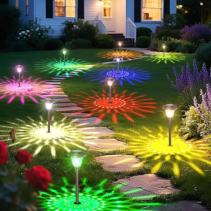 8-Pack Solar Pathway Lights, Waterproof LED Driveway Lights