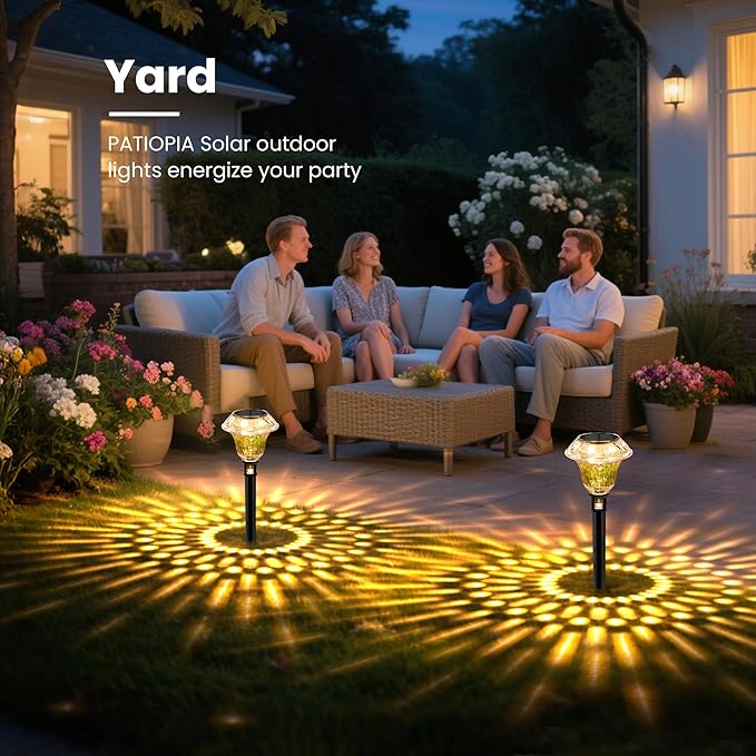 Solar Pathway Lights Garden Decor for Yard, Solar Garden Lights for Outside Waterproof Landscape Lighting, Garden Decorative for Walkway, Driveway, Yard, Landscape, Lawn (8 Pack Warm White)