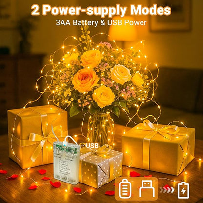 Christmas Porch String Lights 4-Pack, 33ft 100 LED Waterproof