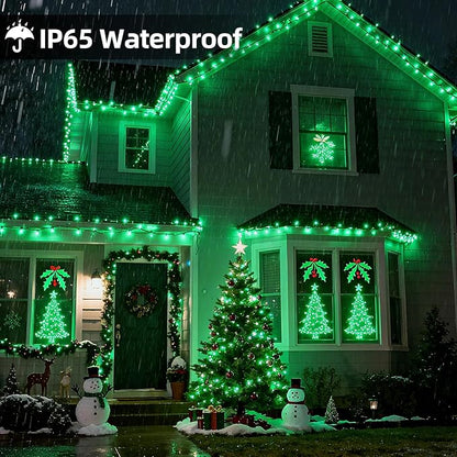 33ft 100 LED Green Battery Operated Christmas Tree Lights 8 Modes String Lights Indoor Outdoor for Christmas Tree Halloween Holiday Party Bedroom Classroom Decoration