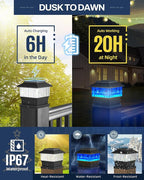 RGB Solar Yard Post Lights, Outdoor LED Caps