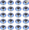 20-Pack White Solar Fence Lights, Outdoor LED