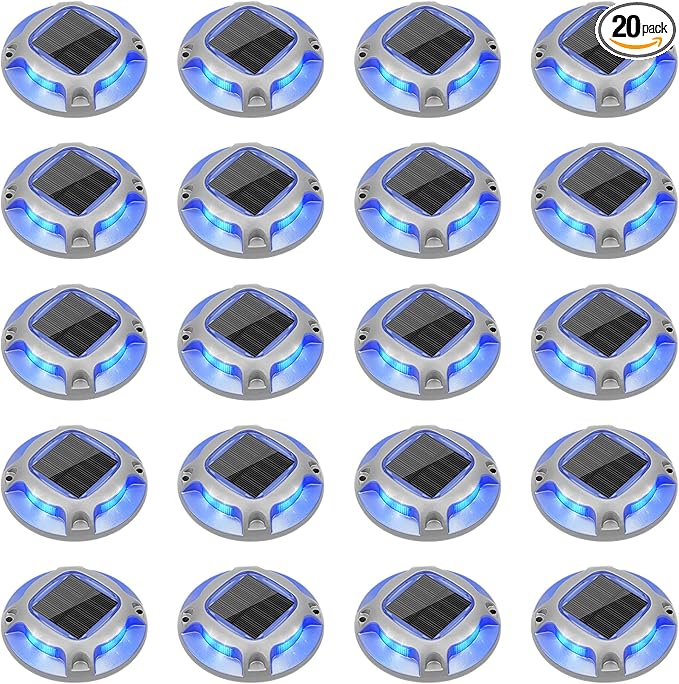 20-Pack White Solar Fence Lights, Outdoor LED