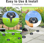 12-Pack Blue In-Ground Solar Lights, Flat LED Walkway