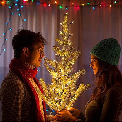 33ft 100 LED Battery Operated Warm White Christmas Tree Lights 8 Modes String Lights with Timer Indoor Outdoor for Christmas Tree Halloween Holiday Party Bedroom Classroom Decoration