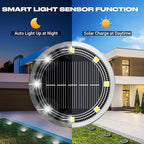 18-Pack Solar Ground Disk Lights, Cool White Waterproof LED