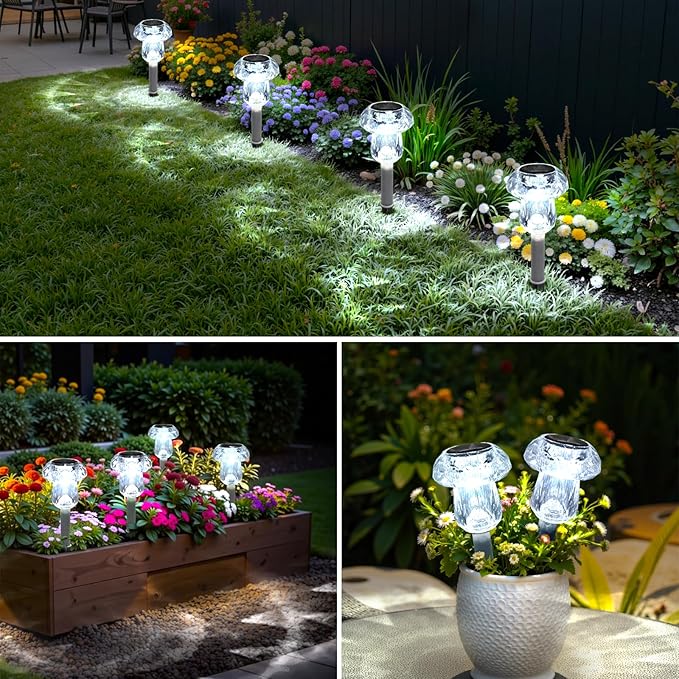 Solar Yard Path Lights 8-Pack, Waterproof