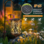 Rustic Hummingbird Solar Lanterns for Garden, Waterproof LED