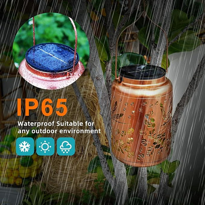 Dragonfly Solar Lanterns Outdoor Waterproof, 14.6'' Large Lamps, Upgraded 2000mAH Battery, Metal Christmas Gift, Birthday Gifts for Women Mom Grandma, Garden Yard Patio Lawn Pathway Decor
