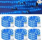 6-Pack 16ft LED Patio String Lights, Waterproof Outdoor
