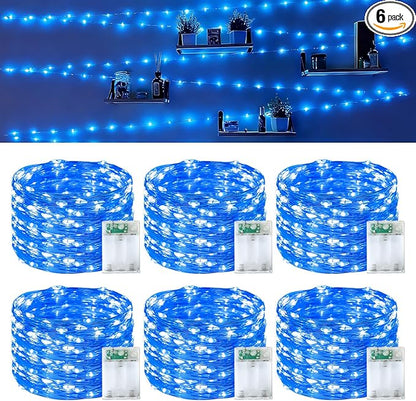 6-Pack 16ft LED Patio String Lights, Waterproof Outdoor