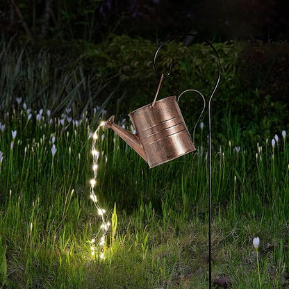 Solar Watering Can Lights Outdoor Garden Decor Metal Kettle Art Decorative Waterproof Hanging Light for Yard Lawn Patio Gardening Decorations