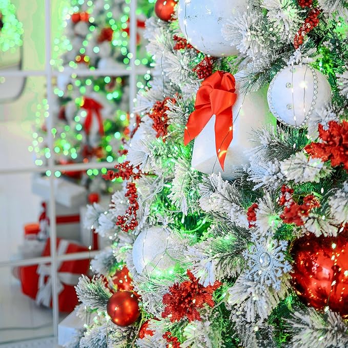 Solar String Lights Outdoor, 99 Feet 300 LEDs 8 Modes Solar Fairy Lights, Waterproof Outdoor Light for Patio Garden Yard Christmas Tree Halloween Wedding Party Decorations, Green