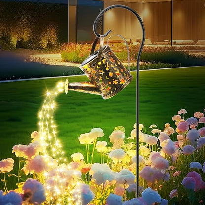 Solar Watering Can Lights Outdoor，Metal Hanging Garden Decor, Waterproof Solar Powered Lights for Patio, Lawn, Yard，Cute Outdoor Decoration for Mom, Grandma, Lady，Perfect Birthday Gift