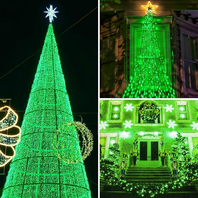 2-Pack Christmas String Lights, 180ft 500 LED Waterproof Twinkle Lights