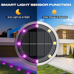 8-Pack Solar Ground Disk Lights, Waterproof LED