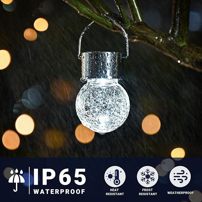 12-Pack Rustic Flower Solar Lanterns for Outdoor, Waterproof LED