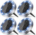 4-Pack Blue In-Ground Solar Lights, Flat LED Landscape