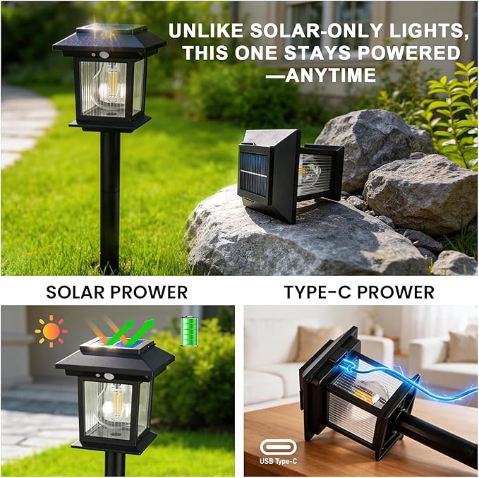 Solar Pathway Lights Outdoor, 6 Pack Bright Solar Lights Outdoor, 3 Auto Modes On/Off, IP65 Waterproof Solar Garden Lights Powered Landscape Lighting for Yard Pathway Landscape Path Patio Camp
