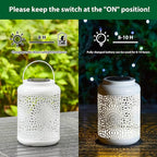 Backyard Solar Hanging Lanterns, Metal Outdoor Decor