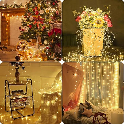 24-Pack Christmas LED String Lights, Waterproof Timer Lights