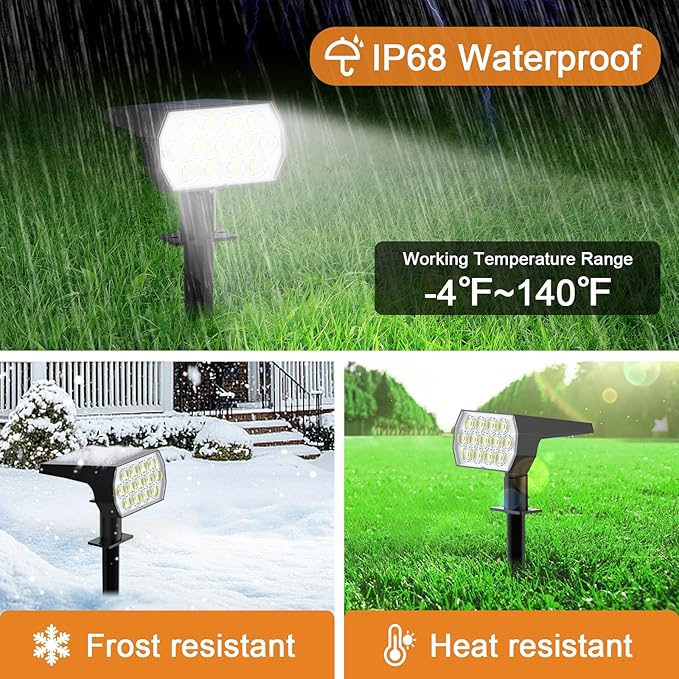 52 LED Solar Garden Spotlights 10-Pack, LED