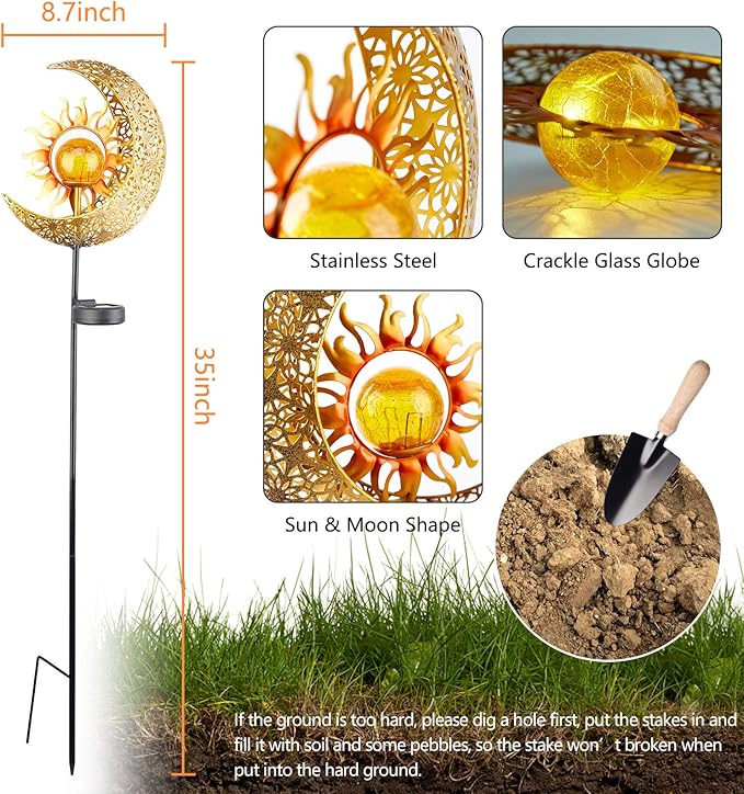 Solar Pathway Lights, Waterproof LED Garden Lights