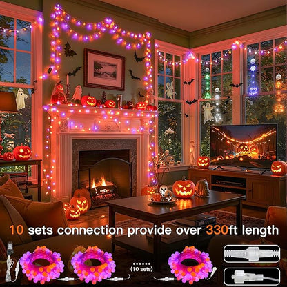 Halloween Fairy Lights, 33ft 100 LED Battery Twinkle Lights