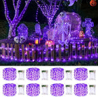 8-Pack Christmas LED String Lights, Waterproof Timer Lights