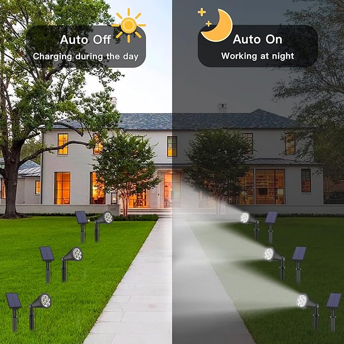 2-Pack Solar Spotlights, Landscape Lights