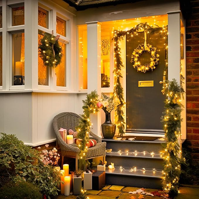 Christmas Yard String Lights 4-Pack, 16ft 50 LED Waterproof