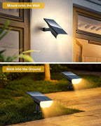 4-Pack Solar Spotlights, Waterproof Wall LED