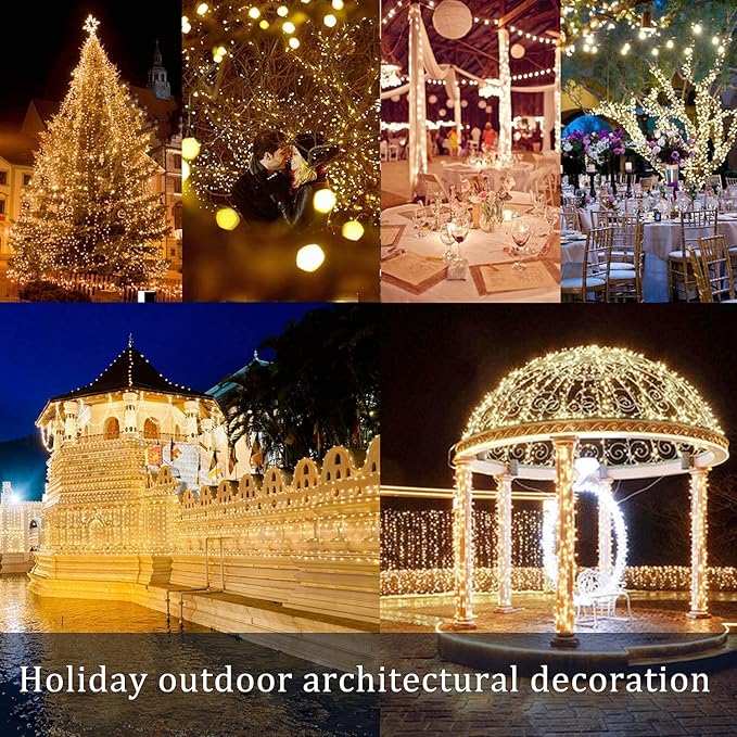 39ft Warm White Outdoor Edison String Lights, Weatherproof