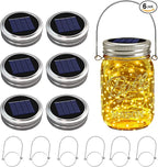 6-Pack Outdoor String Lights, Warm White Waterproof LED