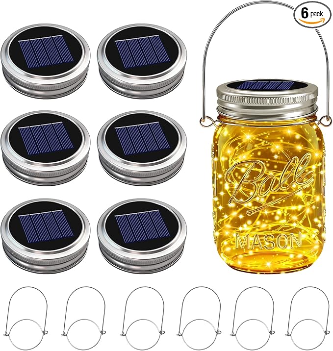 6-Pack Outdoor String Lights, Warm White Waterproof LED