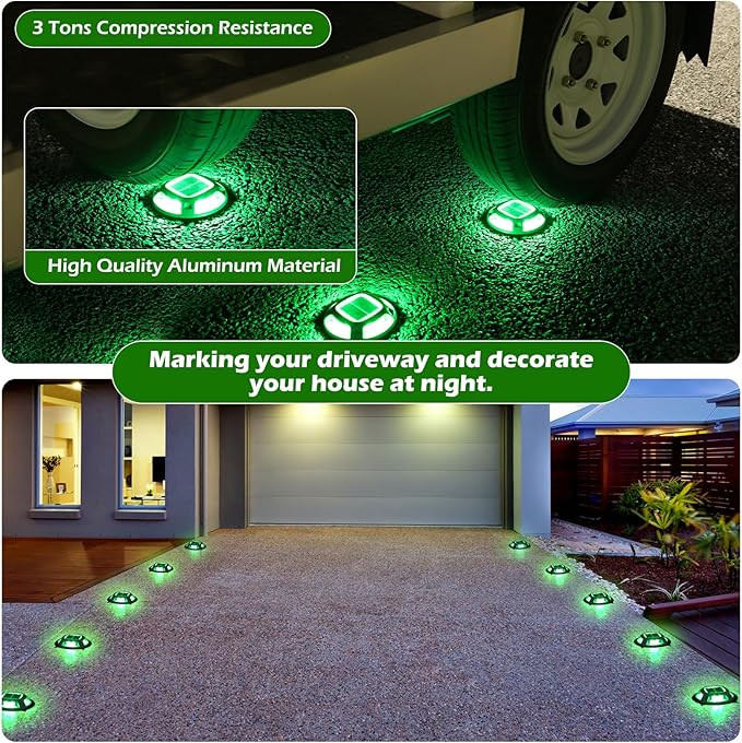 Solar Deck Lights, Red Waterproof LED