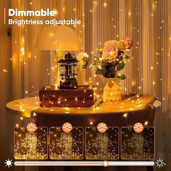 6ft Christmas LED String Lights, Waterproof Timer Lights