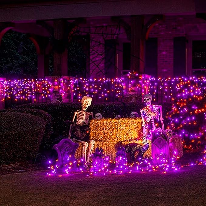 Halloween Fairy Lights 2-Pack, 32ft 100 LED Battery Twinkle Lights