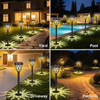 12-Pack Warm White Solar Path Lights, Outdoor Walkway LED