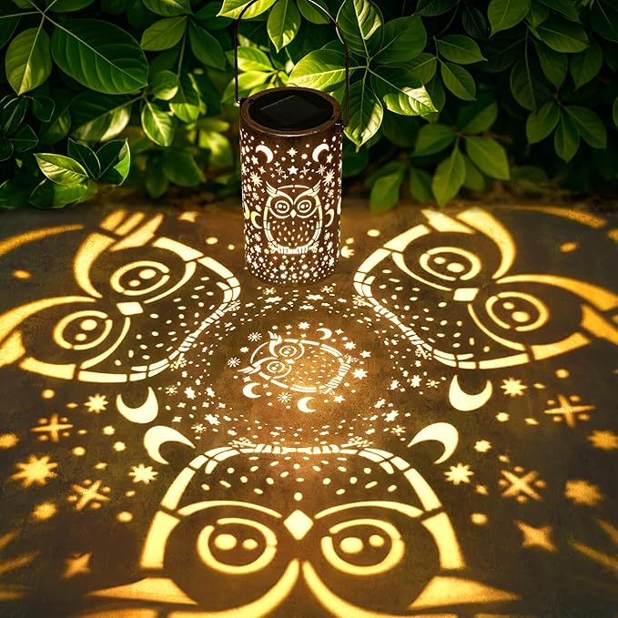 Decorative Owl Solar Lanterns for Garden, Waterproof LED