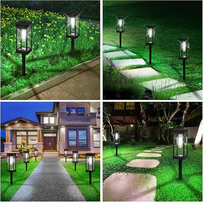 BesLowe Upgraded Solar Pathway Lights Outdoor, 12-Pack Large LED Solar Light Outdoor Waterproof, Super Bright Outside Lights for Yard, Sun-Powered Landscape Lighting for Garden Walkway, Cool White