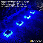 4-Pack Blue Wall Solar Lights, Waterproof LED