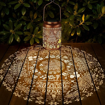 Birthday Gifts for Women Mom Grandma, Happy Birthday Gifts for Women, Solar Lantern Outdoor Waterproof Gardening Decor Hanging Solar Lights Yard Decorations Outdoor, Backyard, Patio