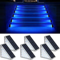 6-Pack Solar Deck Step Lights, Blue Waterproof