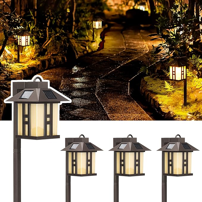 Solar Pathway Lights 4-Pack, Driveway LED