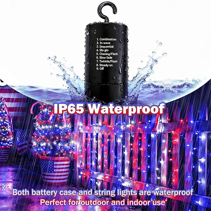 Christmas Patio String Lights, 66ft 200 LED Waterproof