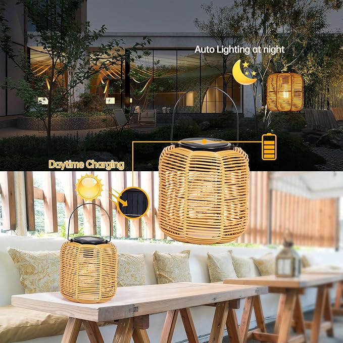 Solar Backyard Lanterns, Backyard Hanging LED Decor