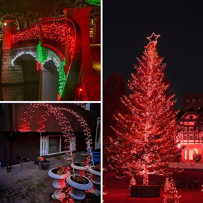 4-Pack 20ft Christmas LED String Lights, Waterproof Timer Lights
