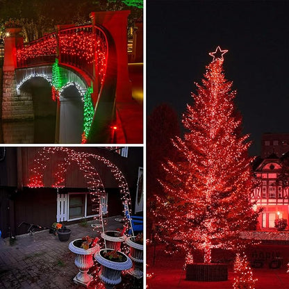 4 Pack Red and Green Christmas String Lights, Each 20FT 60 LED Fairy Lights Battery Operated with Timer, Waterproof Twinkle Lights for Outdoor and Indoor Bedroom Home Yard Patio Christmas Decorations