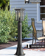Black Solar Fence Post Lights, Outdoor LED Caps